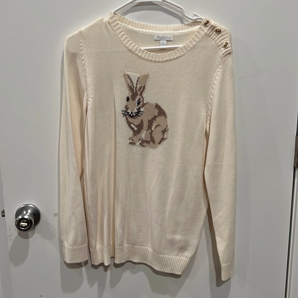 Cream bunny sweater from Charter club